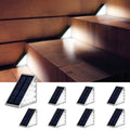 8-Pack Triangular Outdoor Step Lights, White LED Decorative Illumination for Garden Paths, Staircases, and Patios