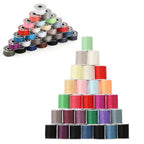 60 Pcs Sewing Thread & Bobbins Kit - Polyester Spools & Prewound Metal Bobbins for Machine/Hand Sewing