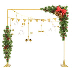 Door Square Tube Garland Wedding Arch, 6.6 ft x 6.6 ft Wedding Arch Background Bracket, Balloon Arch Background Bracket, For Ceremony Party Background Decoration, White.