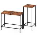 Small Entryway Table Skinny Console Table for Hallway Living Room Table Set of 2 Wood Black Modern Night Stand for Dorm Office Bedroom