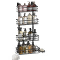 Adjustable 4 Tier Over the Door Shower Caddy, Bathroom Hanging Organizer Shelf Rustproof with Hooks, Shower Basket with Soap Holder