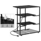 4-Tier AV Media Stand with Power Outlet - Stereo Component Cabinet & Record Player Stand for Gaming,