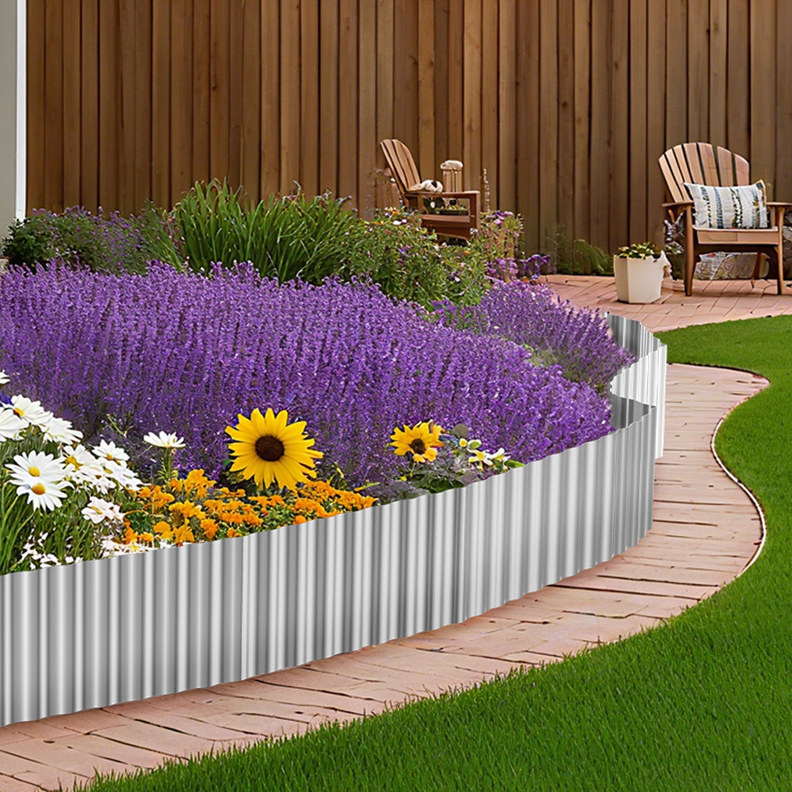 Flexible Corrugated Metal Garden Edging Border