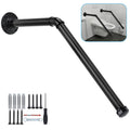 Indoor Outdoor Wall Mounted Stair Handrail for 1-3 Steps, Black Metal Staircase Safety Rail with Grip Bar for Porch Patio Garage Garden Entryway