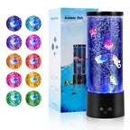 Color Changing Bubble Fish Lamp - Desktop Artificial Aquarium with 4 Lighting Modes - USB or Battery Powered Mood Light for Kids' Room & Relaxation