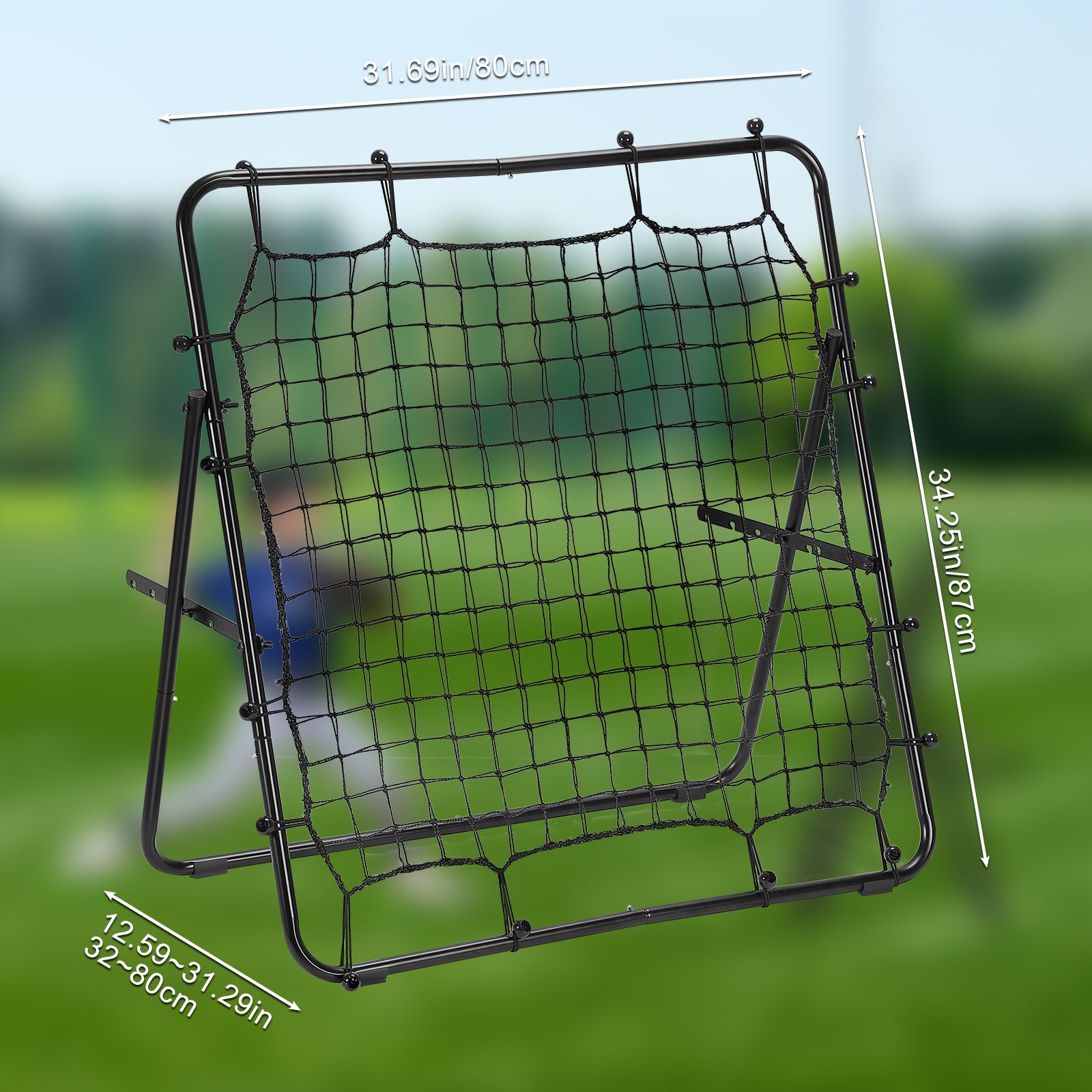 Multi-Sport Rebounder Net, Portable Pitchback Net for Baseball, Soccer & Volleyball