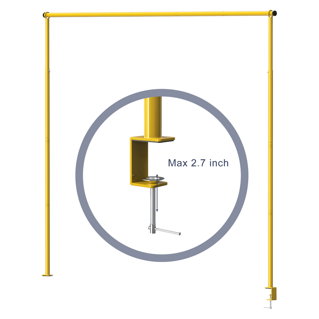 Adjustable Over The Table Rod Stand With Clamps, Table Banner Balloon Stand, Hanging Flowers Decor Rod for Wedding Birthday Party, Gold