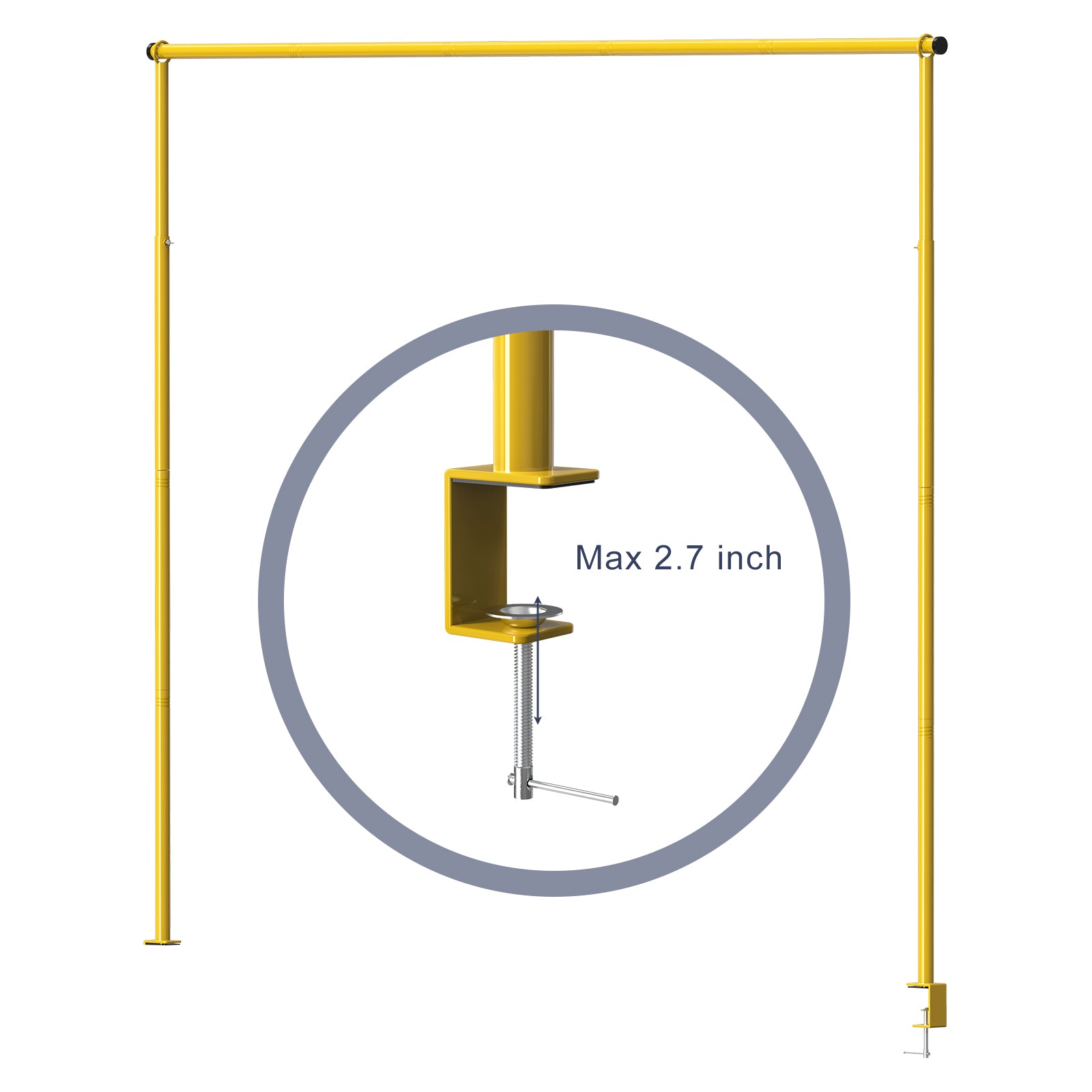 Adjustable Over The Table Rod Stand With Clamps, Table Banner Balloon Stand, Hanging Flowers Decor Rod for Wedding Birthday Party, Gold