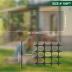 4' x 100' Plastic Mesh Safety Fence - High-Visibility Construction Barrier Netting - Includes 100 Zip Ties for Garden & Poultry