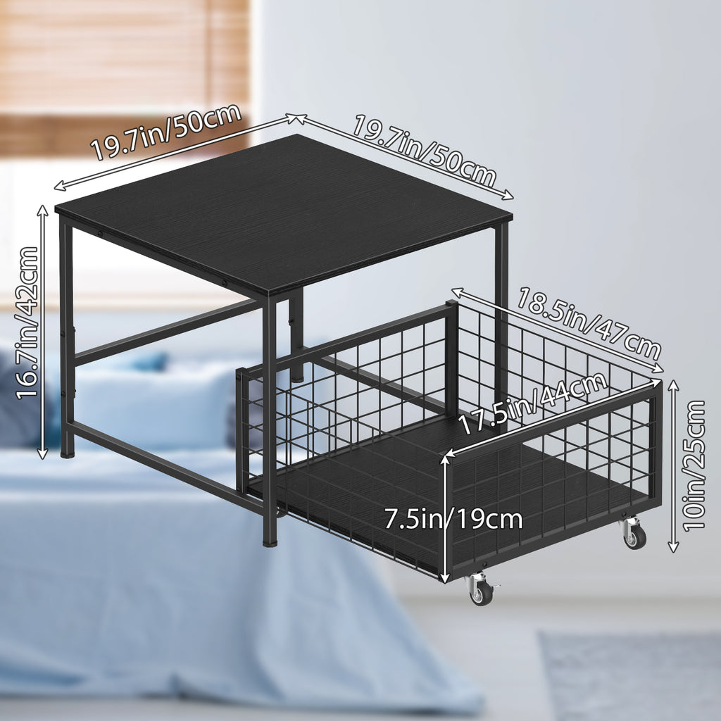 Mini Fridge Stand Organizer] Mini Fridge Stand With Storage - Mobile Refrigerator Cart With Drawers Basket - For Home, Office And Dorm