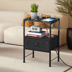 Nightstand with Built-in Charging Station & USB Ports