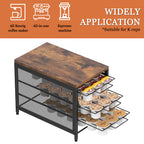 54/72-Capacity 3/4-Tier K-Cup Drawer Organizer -Rustic Coffee Pod Holder for Countertops