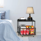 Mini Fridge Stand Organizer] Mini Fridge Stand With Storage - Mobile Refrigerator Cart With Drawers Basket - For Home, Office And Dorm