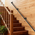 Industrial Pipe Handrail | Heavy-Duty Wall-Mounted Safety Rail for Indoor & Outdoor Steps