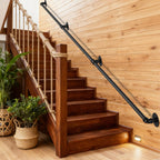 Industrial Pipe Handrail | Heavy-Duty Wall-Mounted Safety Rail for Indoor & Outdoor Steps