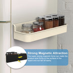 4-Pack Magnetic Refrigerator Spice Racks, White Metal Magnetic Shelves for Fridge & Kitchen