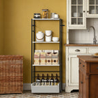 4-Tier White Bookshelf with Storage Bin, Modern Toy Organizer and Display Shelf for Kids Room, Bedroom and Home Office,