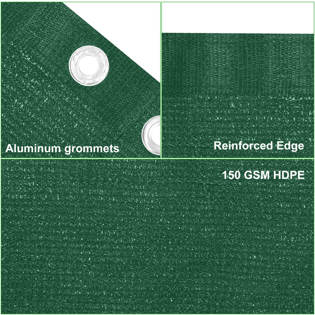 6'x50' Green Privacy Fence Screen, Commercial Windscreen with Copper Grommets for Garden & Yard