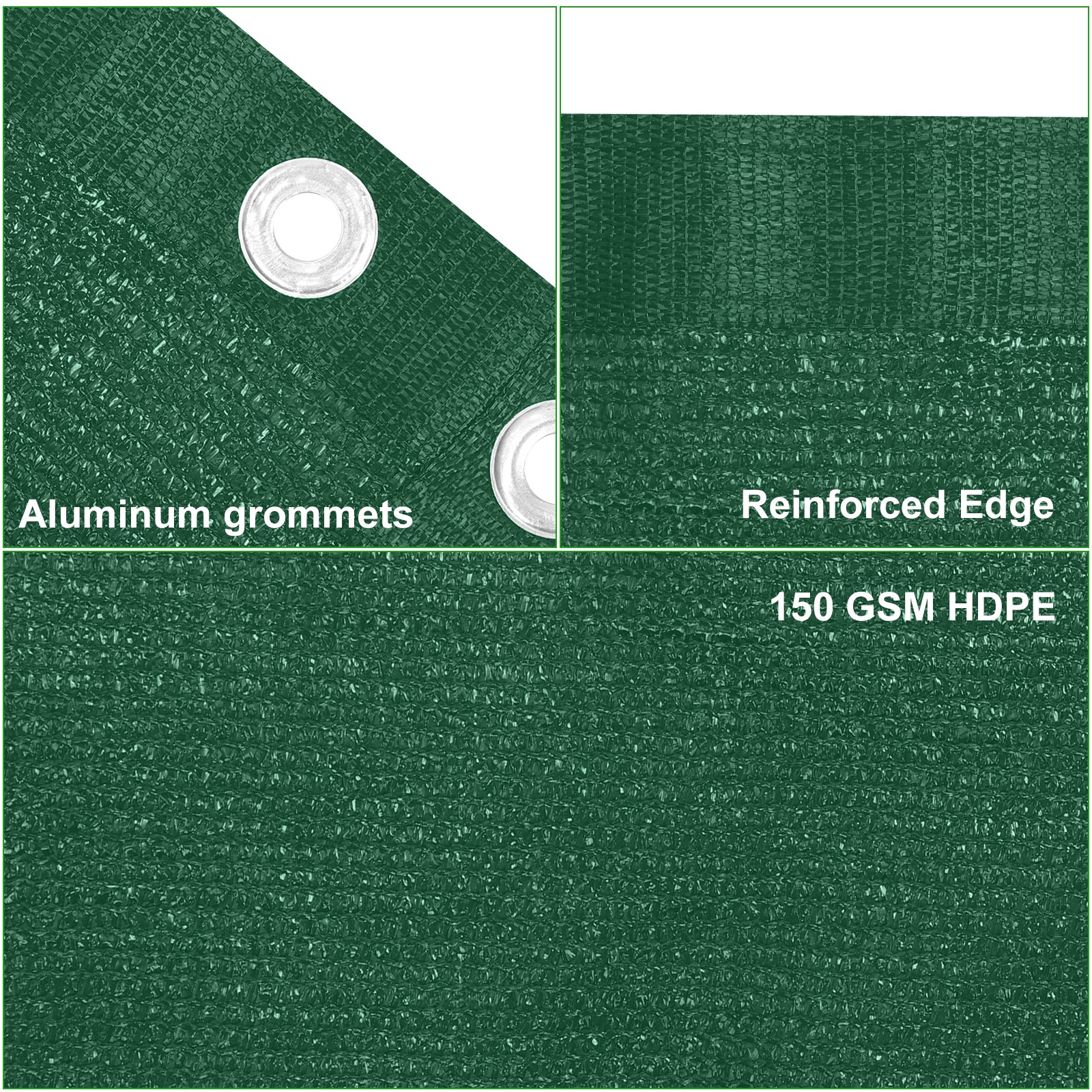 6'x50' Green Privacy Fence Screen, Commercial Windscreen with Copper Grommets for Garden & Yard