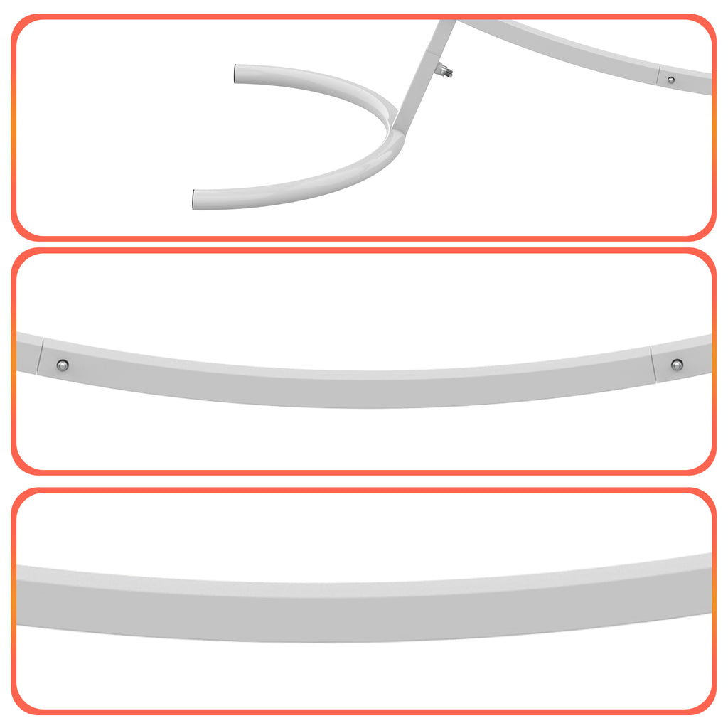 6.6ft White Circle Balloon Arch Stand, Metal Round Backdrop Frame for Wedding & Baby Shower