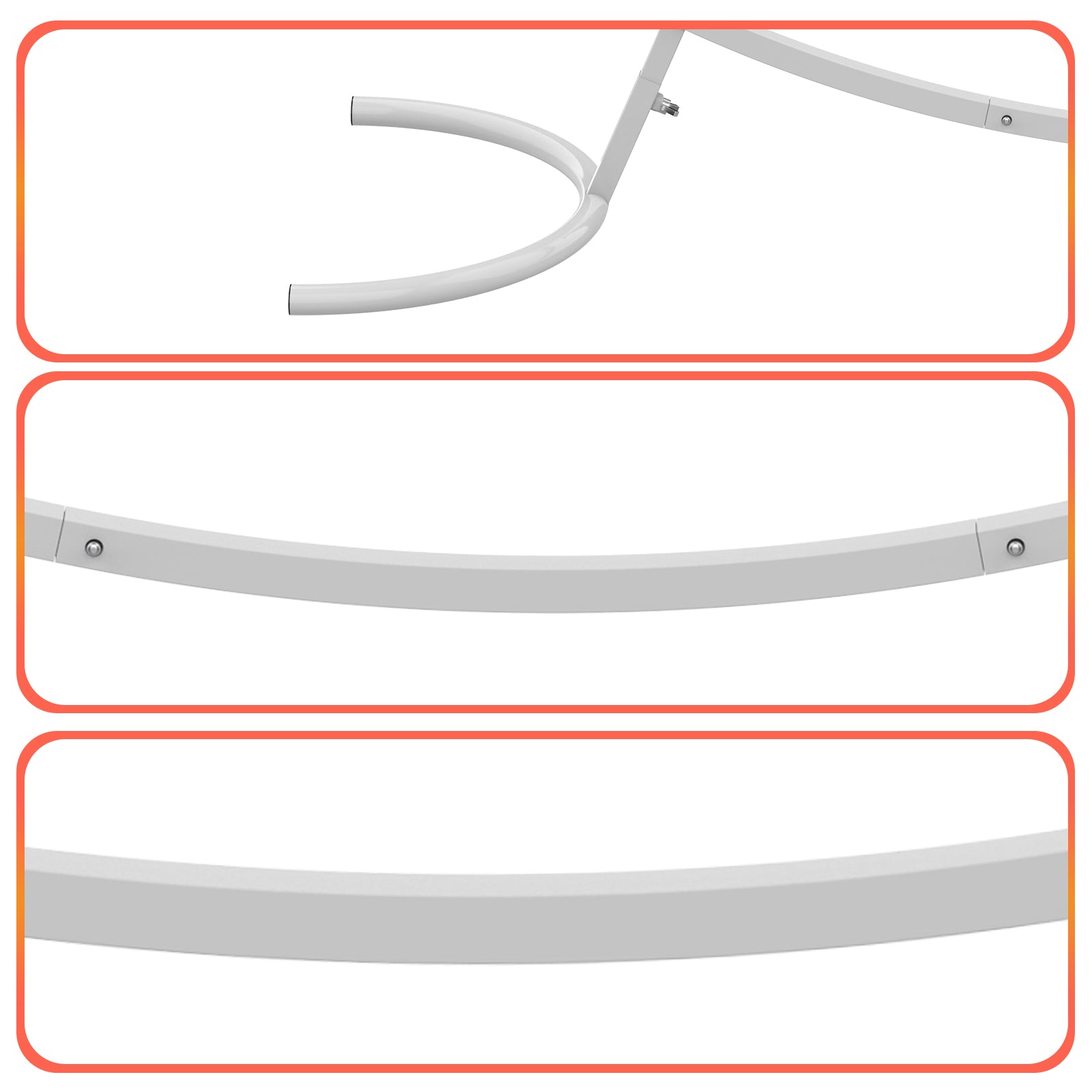6.6ft White Circle Balloon Arch Stand, Metal Round Backdrop Frame for Wedding & Baby Shower