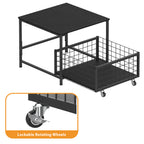 Mini Fridge Stand Organizer] Mini Fridge Stand With Storage - Mobile Refrigerator Cart With Drawers Basket - For Home, Office And Dorm