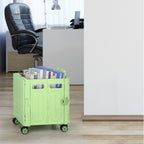 Portable Folding Shopping & Utility Cart - 4-Wheeled Collapsible Rolling Crate with Telescoping Handle - Heavy-Duty Moving Trolley for Groceries