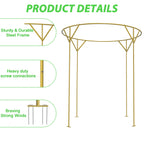 Elegant Round Wedding Arch Backdrop Stand (230cm H x 150cm W) - Luxury Champagne Gold Metal Ceremony Arch