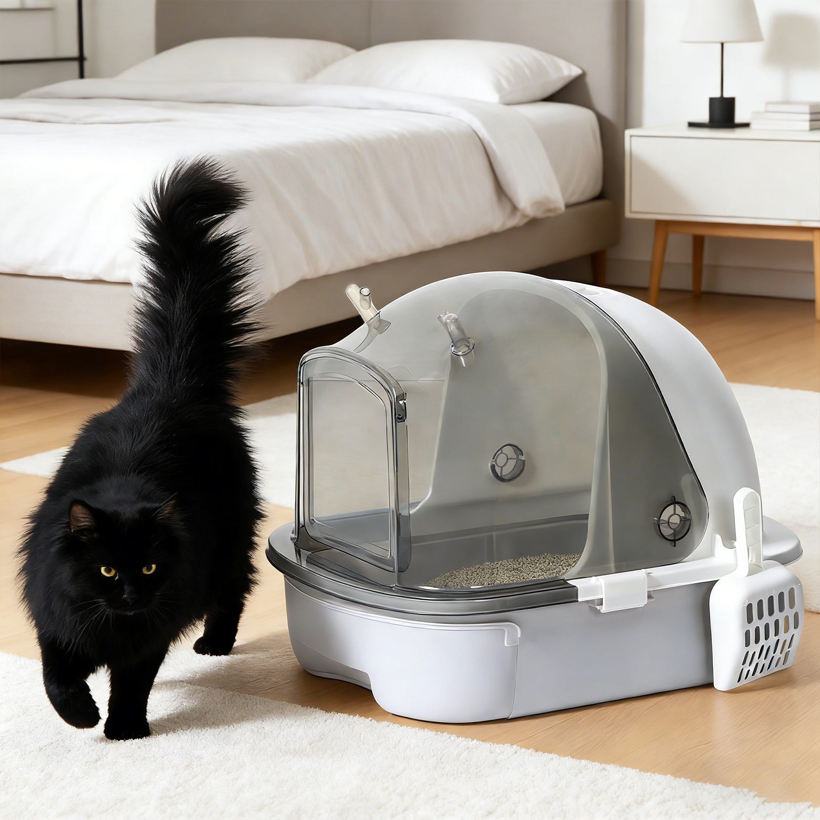Hooded Cat Litter Box with Lid