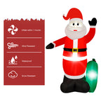 8FT Christmas Inflatable Santa Claus with Waving Hand & Built-in LEDs, Blow Up Outdoor Holiday Decor