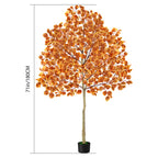 6ft Artificial Maple Tree with Red Foliage, Tall Faux Autumn Maple Tree for Indoor Home Office & Fall Seasonal Decoration