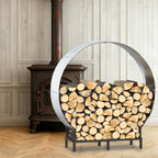 Circular Metal Firewood Rack for Outdoor Storage