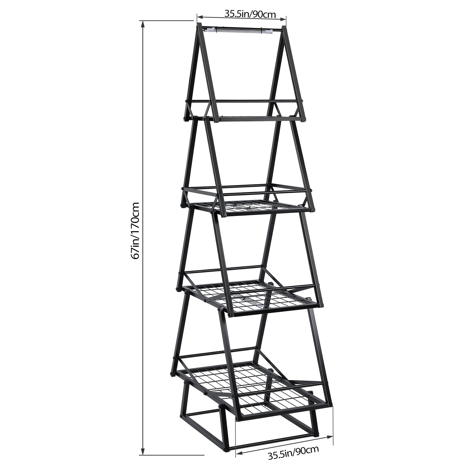 Plant Stand Indoor with Grow Lights - 67" Tall Plant Shelf, Lighted Corner Plant Stands for Indoor Growing, 4 Tiered Large Flower Holder, Christmas Tree Shaped Decorative Rack for Living Room