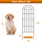 Double-Layer Decorative Garden Fence - 10-Pack Black Metal Wire Pet Barrier & Landscape Edging,