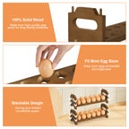 2-Tier Wooden Egg Holder for Countertop - Stackable Fresh Egg Storage Rack - Rustic Farmhouse Kitchen Organizer for up to 24 Eggs