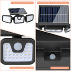Intelligent Solar Motion Sensor Light – 3-Side LED Outdoor Wall Lamp with Remote Control