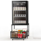 Mini Fridge Stand Organizer] Mini Fridge Stand With Storage - Mobile Refrigerator Cart With Drawers Basket - For Home, Office And Dorm