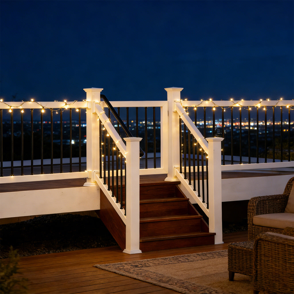 40 Pack 32" Metal Deck Balusters - 3/4" Hollow Round Deck Railing Kit for Stairs & Porches, Black