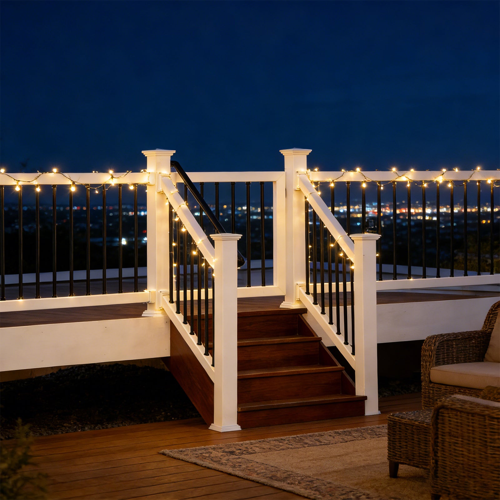 40 Pack 32" Metal Deck Balusters - 3/4" Hollow Round Deck Railing Kit for Stairs & Porches, Black