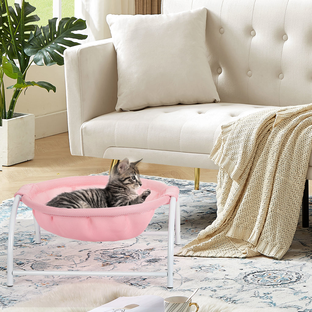 Elevated Cat Bed Hammock - Detachable Breathable Sleeping Cot for Small Pets