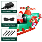 8.5FT Christmas Inflatable Santa Helicopter with Elf, Weatherproof Outdoor Xmas Decor with LED Lights