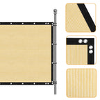 6' x 50' Beige Privacy Screen, 150 GSM Heavy-Duty UV Protected Shade Mesh with Grommets