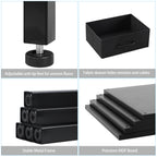 46inch TV Stand with Fabric Drawer, 3-Tier Media Console with Adjustable Feet for 55inch TV