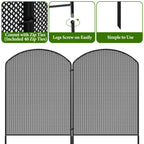 39"H Heavy-Duty Mesh Garden Fence - 10-Pack Rustproof Metal Pet Barrier & No-Dig Border Edging,