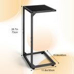 Set of 2 Black C-Shaped End Tables, Small Side Tables for Living Room & Bedroom, Industrial Snack Tables,