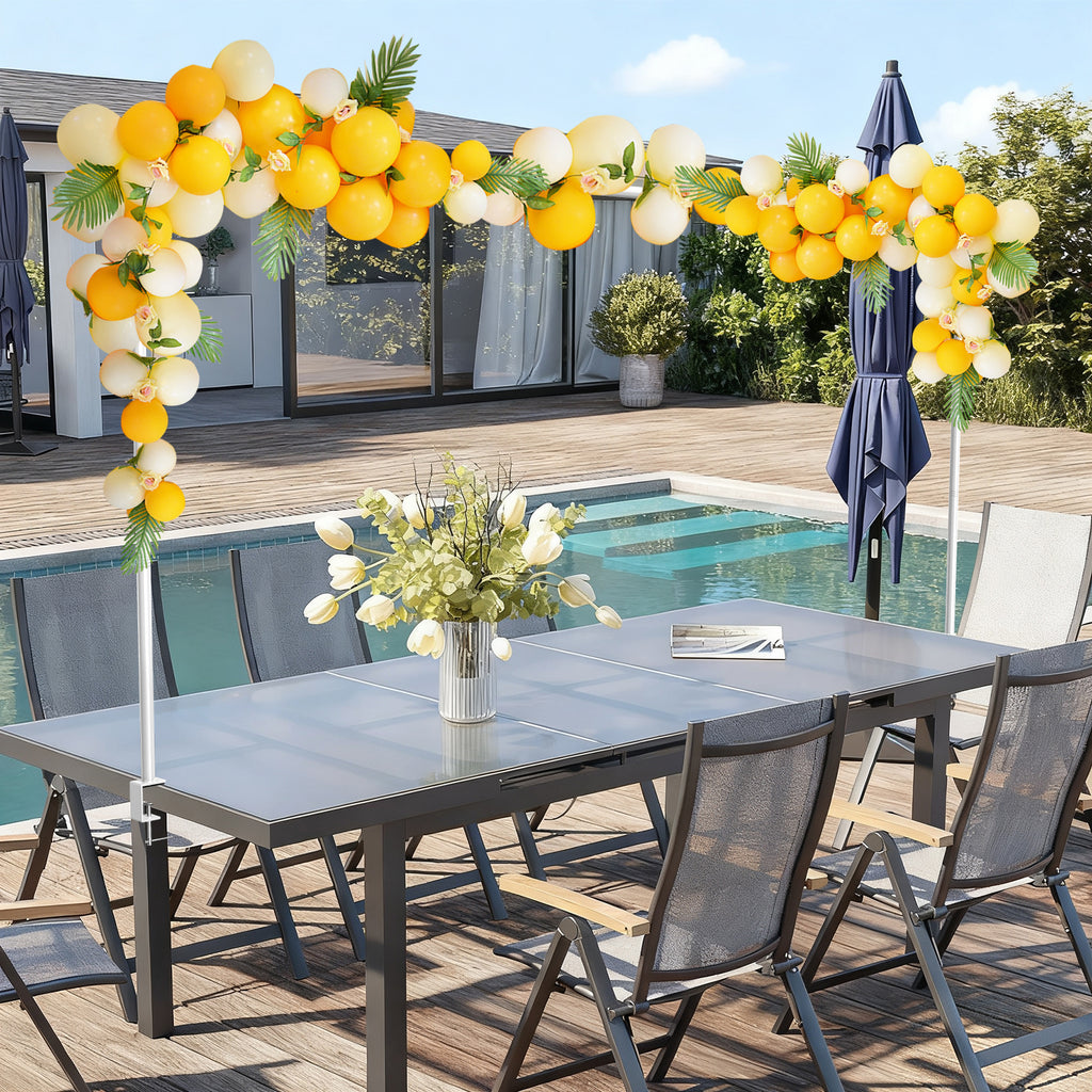 Adjustable Over The Table Rod Stand With Clamps, Table Banner Balloon Stand, Hanging Flowers Decor Rod for Wedding Birthday Party, Gold