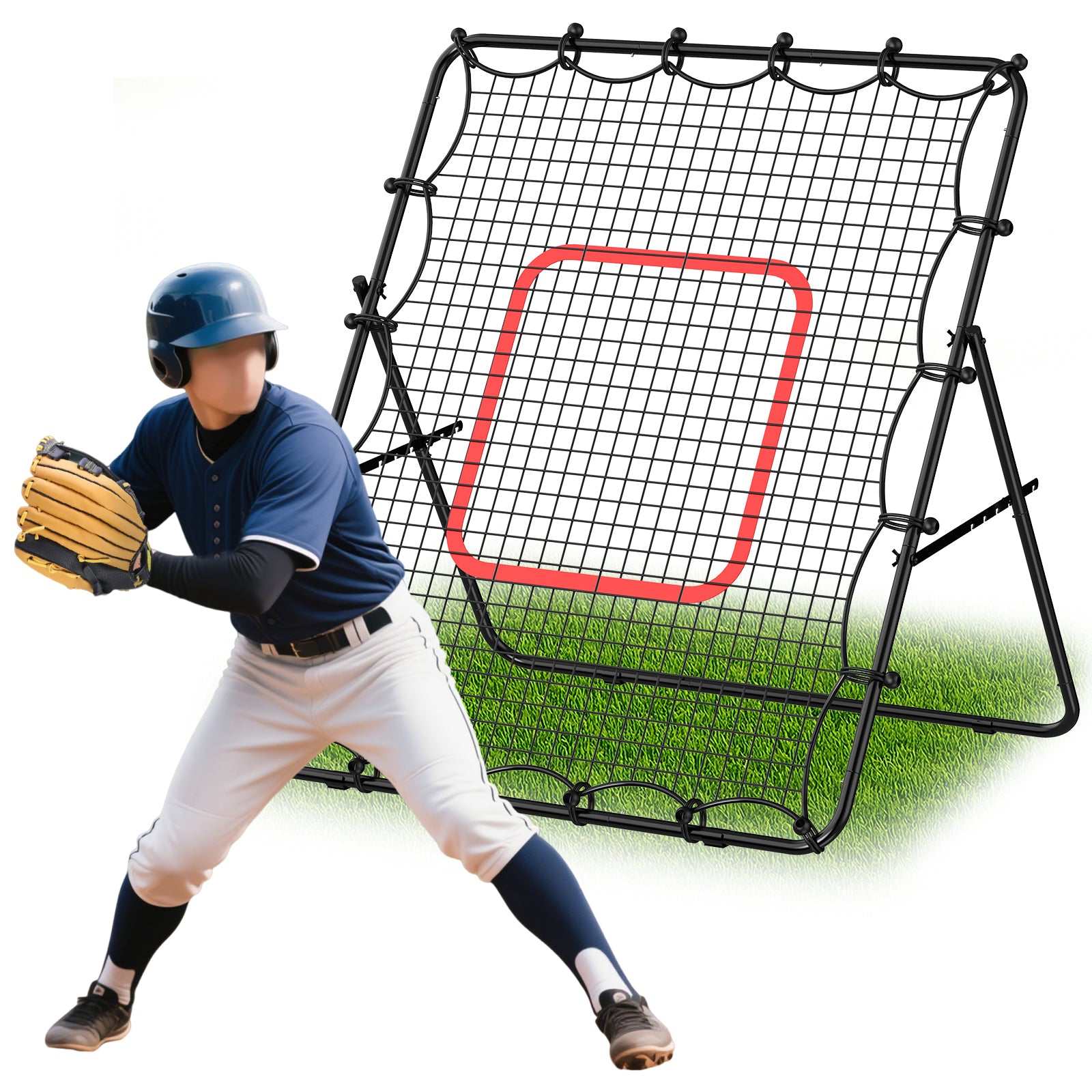 4 x 4.5ft Volleyball Rebounder Net with Target, Portable Bounce Back Trainer for Soccer & Lacrosse