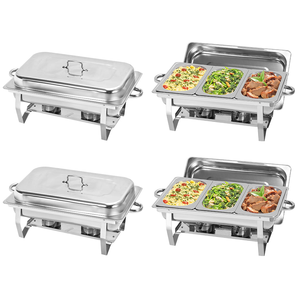 Three-panel Self-service Stove, Self-heating Plate, Suitable for Family Gatherings, Banquets, Outdoor Activities, A Complete Heating Plate Service Kit, Including A Water Tray and Fuel Container