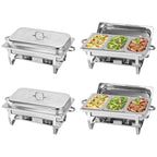 Three-panel Self-service Stove, Self-heating Plate, Suitable for Family Gatherings, Banquets, Outdoor Activities, A Complete Heating Plate Service Kit, Including A Water Tray and Fuel Container
