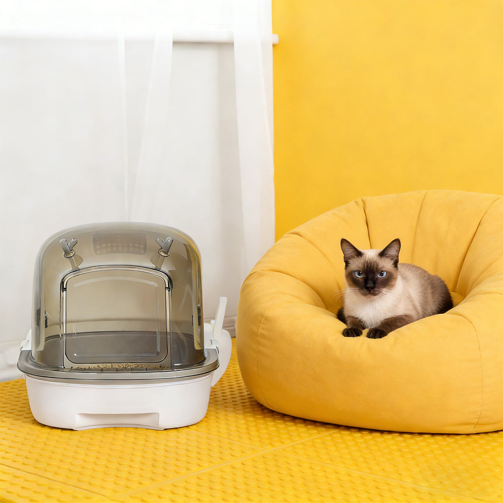 Hooded Cat Litter Box with Lid